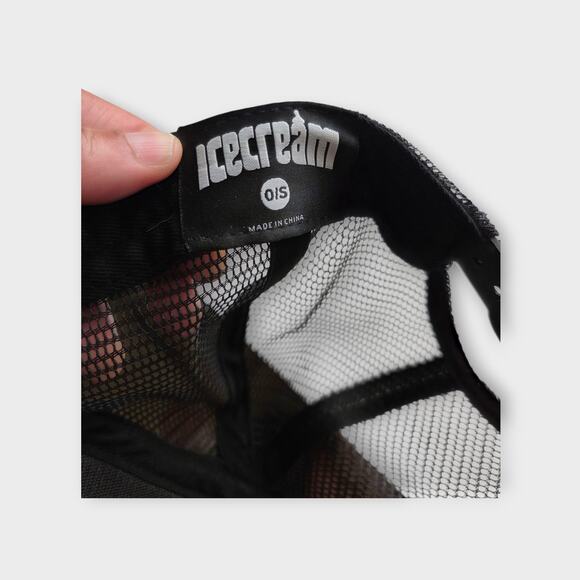 ICECREAM Mesh Trucker Snapback Hat Black Red White Front Patch Adjustable - Picture 5 of 5